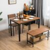 Giantex Dining Table Set for 4, 43" Kitchen Table and Chairs...