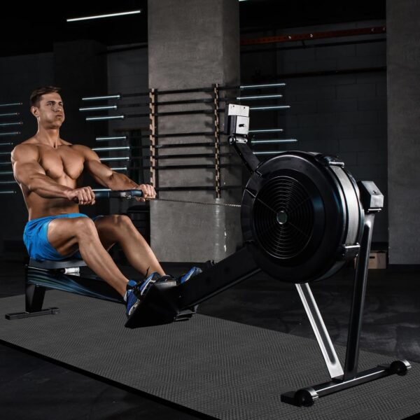 Rowing Machine Mat 96" x 30" with Storage Bag and Sports Tow...