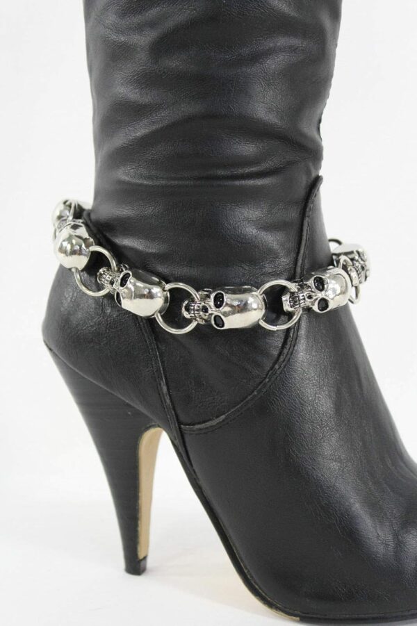 TFJ Women Jewelry Boot Bracelet Biker Metal Chain Skeleton S...