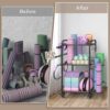 Weight Rack for Home Gym, All in One Yoga Mat Storage Rack, ...