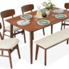 Best Choice Products 6-Piece Wooden Dining Set, Mid-Century ...