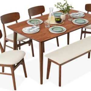 Best Choice Products 6-Piece Wooden Dining Set, Mid-Century ...
