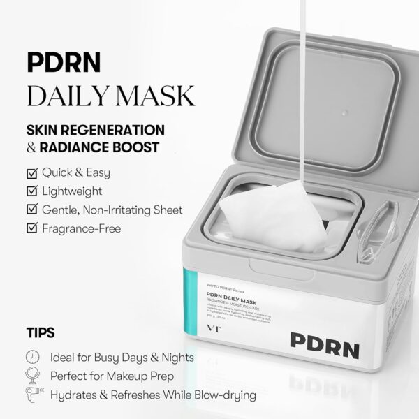 VT COSMETICS PDRN Daily Mask 30 Sheets, Vegan PDRN for Skin ...