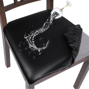 SearchI Waterproof PU Leather Seat Covers for Dining Chairs,...