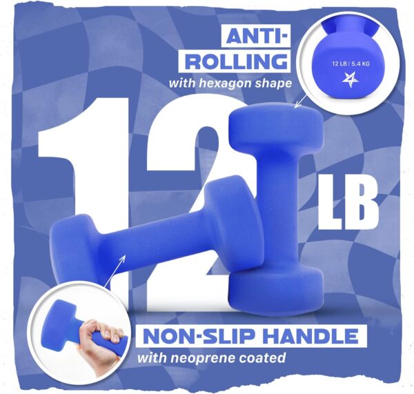 Yes4All Neoprene Coated Dumbbell Hand Weight Sets of 2 - Mul...
