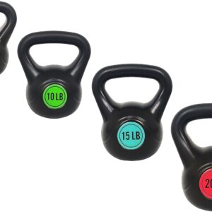 ​Wide Grip 3-Piece Kettlebell Exercise Fitness Weight Set, I...