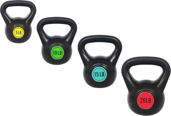 ​Wide Grip 3-Piece Kettlebell Exercise Fitness Weight Set, I...