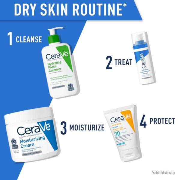 CeraVe Moisturizing Cream, Body and Face Moisturizer for Dry...