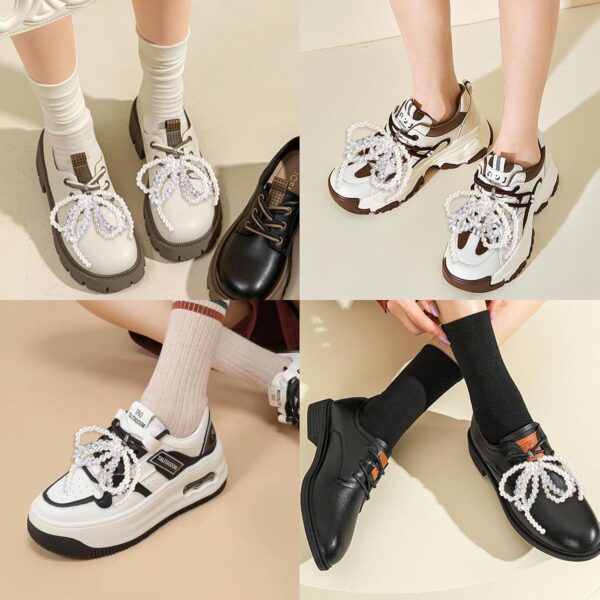 Pearl Bow Shoe Charms for Sneakers Clip on Bowknot Shoe Lace...