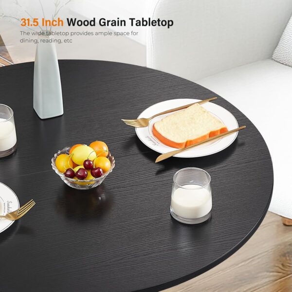 Unovivy 31.5" Black Small Round Dining Table for 2-4, Space ...