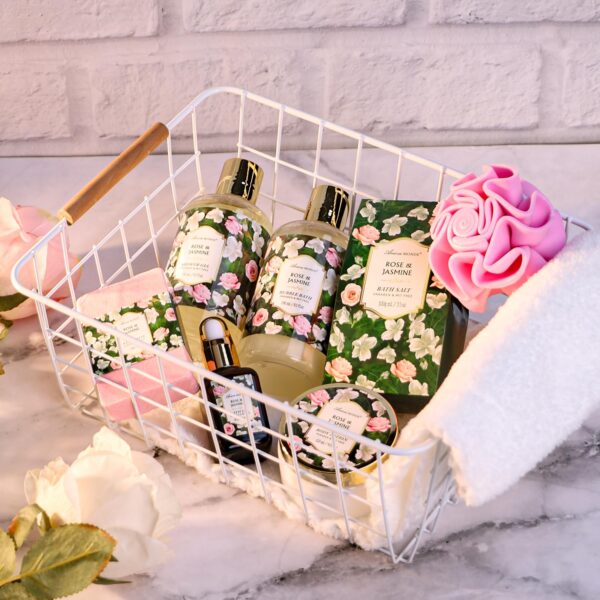Gift Basket for Women - 8 Pc Rose & Jasmine Beauty & Persona...