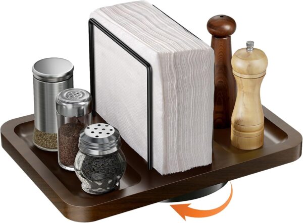 Napkin Holder for Table, Rotating Metal Napkin Dispenser wit...