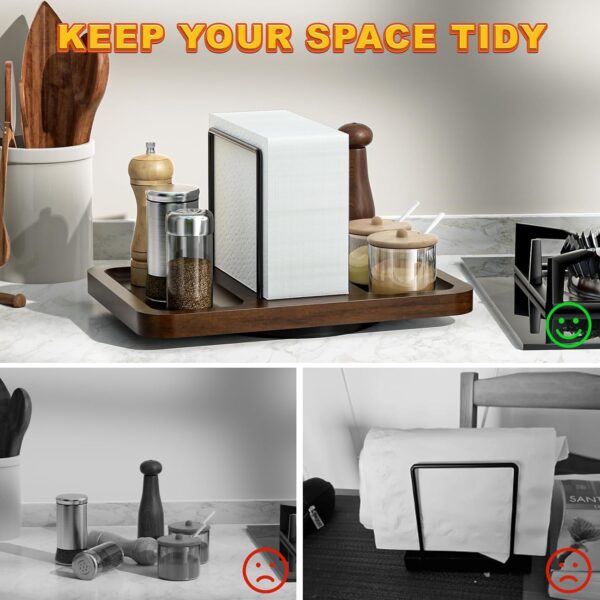 Napkin Holder for Table, Rotating Metal Napkin Dispenser wit...