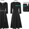 VFSHOW Womens Pleated Notch Neck Front Slit Buttons Pockets ...