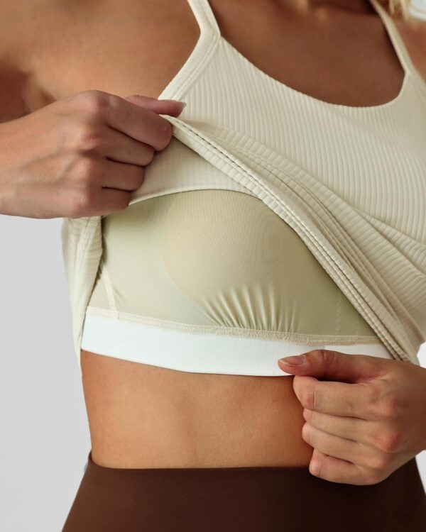 Womens Crop Tank Tops Seamless Yoga Sports Bra Padded Workou...