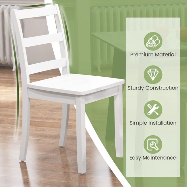 Giantex Wood Dining Chairs Set of 2 White - Wooden Armless K...