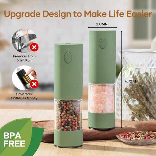 Electric Salt & Pepper Grinder Set (2 Pack) – USB Rechargeab...