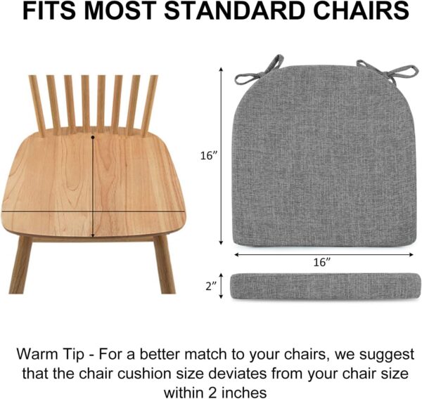 Chair Cushions for Dining Chairs 6 Pack - Kitchen Chair Cush...