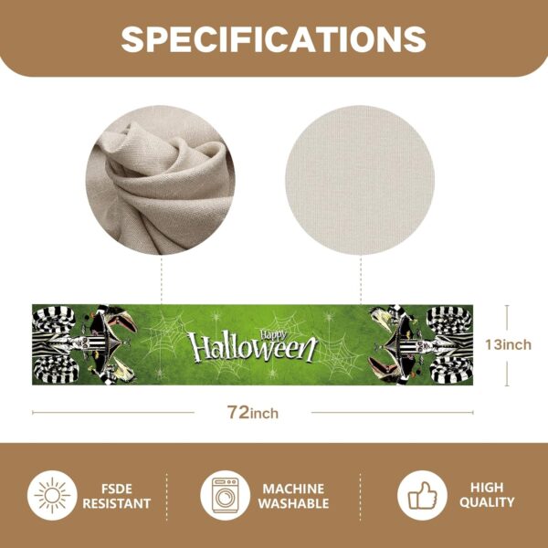 Halloween Table Runner,Green Tablecloth Seasonal Kitchen Din...