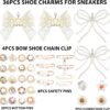 36Pcs Shoe Charms for Sneakers Bow Shoe Lace Charms Junk Soc...