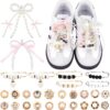 28Pcs Shoe Charms for Sneakers Bow Shoe Lace Charms Junk Soc...