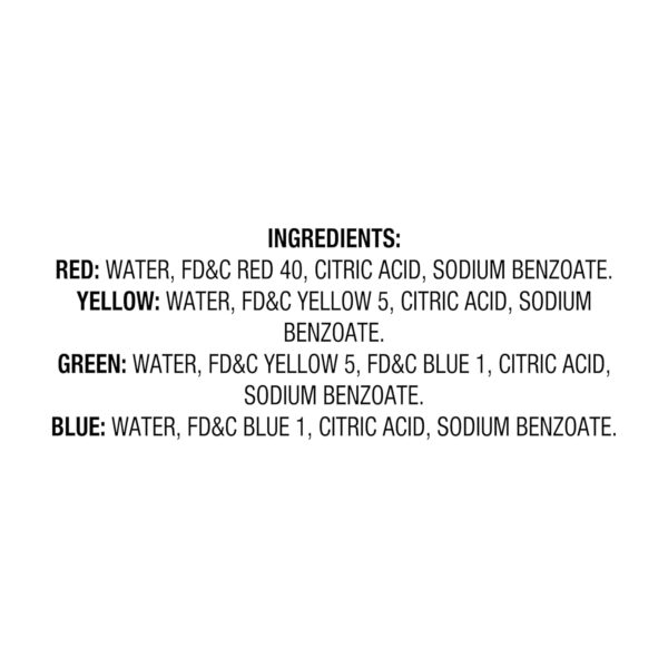 Amazon Fresh, Assorted Food Coloring, 1.2 Fl Oz (Pack of 4) ...