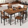 DKLGG Dining Room Table Set for 4 Farmhouse 5 Piece Dining T...
