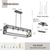 Espird Farmhouse Dining Room Light Fixture - 5 Light Matte B...