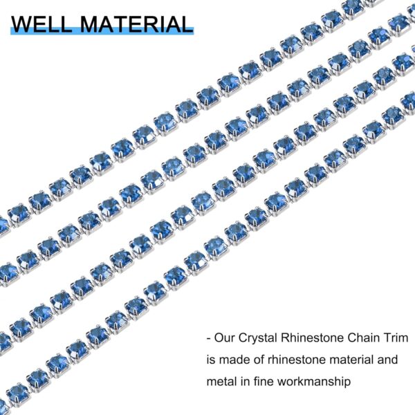 uxcell 5.5 Yards Crystal Rhinestone Chain, 2mm Sew on Close ...