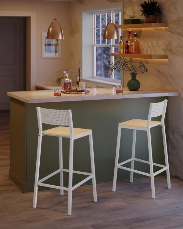 VASAGLE Bar Stool Set of 2, Bar Chairs for Kitchen, Dining R...