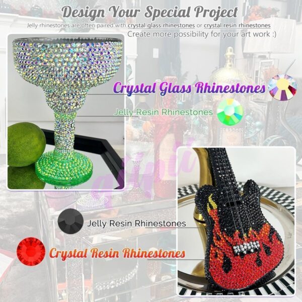 2Bags DIY Bundles Pack, 1 Half Round Pearls+1 Resin Rhinesto...