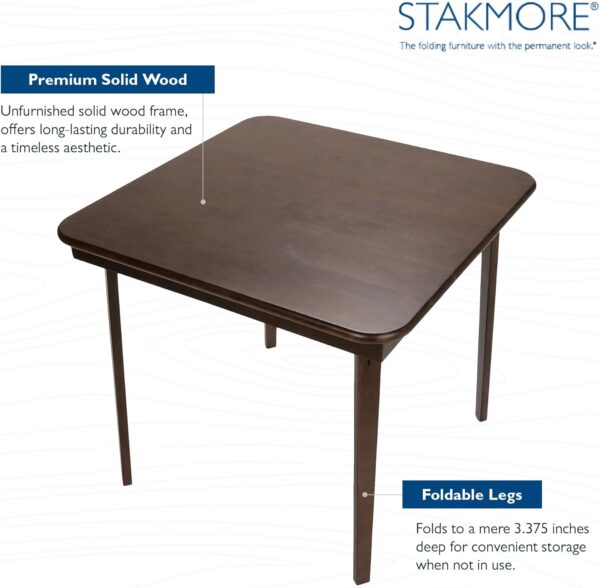 MECO Stakmore Classic Straight Edge Wood Folding Card Table,...