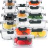 30 Pieces Glass Food Storage Containers Set, Glass Meal Prep...