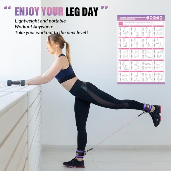 Ankle Resistance Bands With Cuffs for Working Out, Kickbacks...