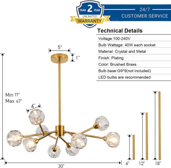 Sputnik Chandeliers for Dining Room Light Fixture Over Table...