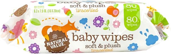 Natural Value All Natural Soft & Gentle Baby Wipes, 80 Wipes...