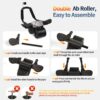 2024 New Ab Roller Wheel with Timer & Knee Mat,Automatic Reb...