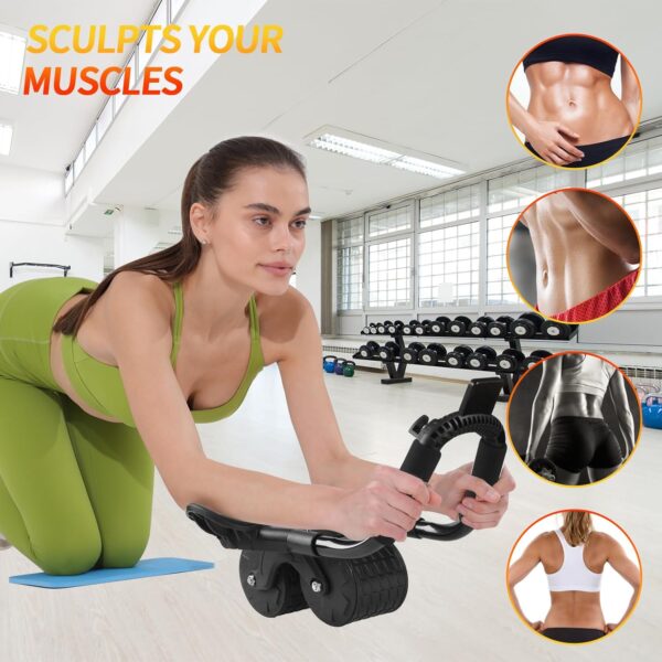 2024 New Ab Roller Wheel with Timer & Knee Mat,Automatic Reb...