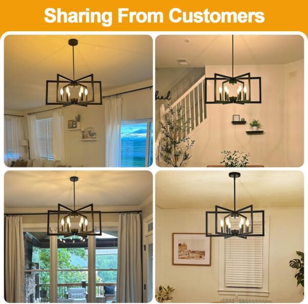 25" Modern Black Chandelier for Dining Room (6-Light, 25-Inc...
