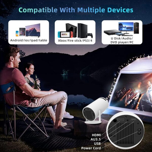 40''-130'' Smart Mini Projector 4K 5G WIFI, Big Screen Exper...