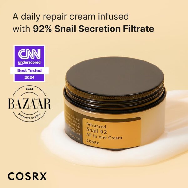 COSRX Snail Mucin 92% Face Moisturizer, 3.52 Oz, Lightweight...