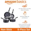 Amazon Basics Non Stick Kitchen Cookware 8-Piece Set, Non-In...