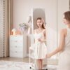 LED Jewelry Cabinet, 66" Jewelry Armoire with Clothes Rack, ...