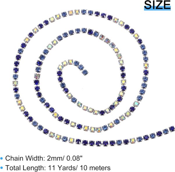 uxcell 10 Yard Crystal Rhinestone Chain, 2.0mm Sew on Close ...