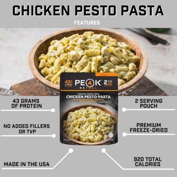 Peak Refuel Chicken Pesto Pasta | Freeze Dried Backpacking a...