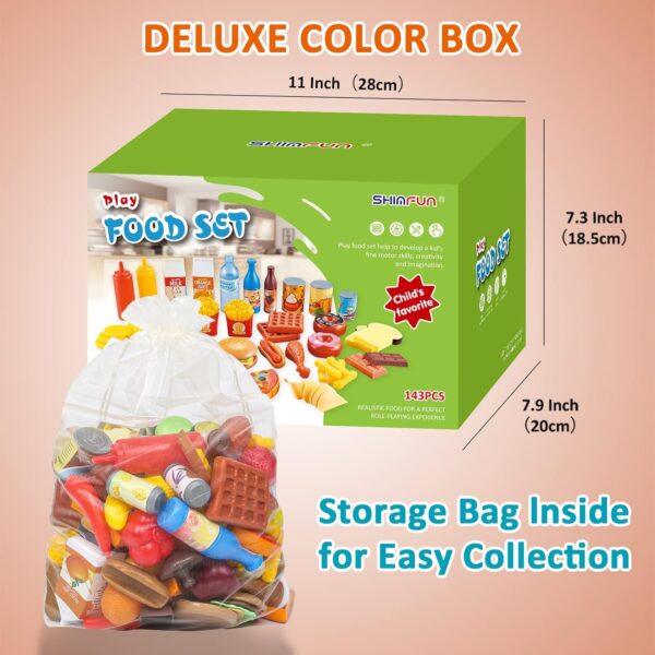 Play Food Sets,143Pcs Play Kitchen Accessories,Toy Food for ...