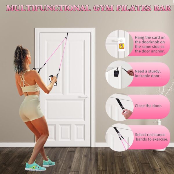 Pilates Bar Kit with Resistance Bands,Pilates Bar with Stack...