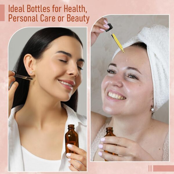 AOZITA 4 Pack, 2 oz Dropper Bottles with 1 Funnel & 4 Labels...
