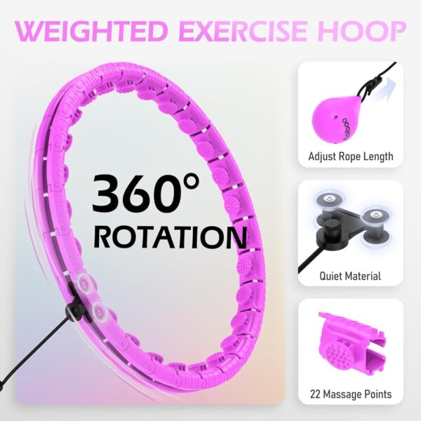 Weighted Hula Circle with 26 Links(56 Inch) for Adults Weigh...