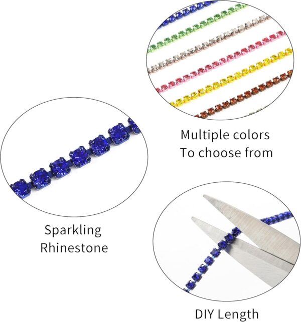 10 Yards 3 MM Rhinestone Chain Trim Crystal Close Trim for S...